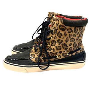 Sperry Top Sider Leopard Print High Top Cheetah Sz 9.5